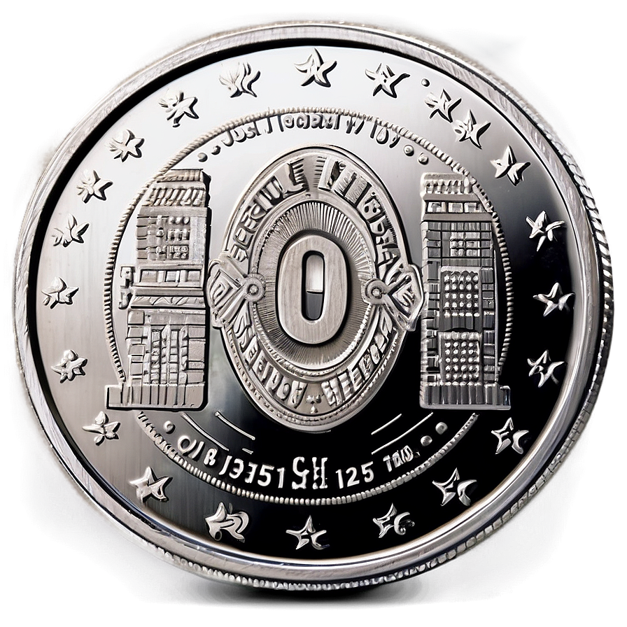 Currency-themed Silver Coin Png Vty94 PNG image