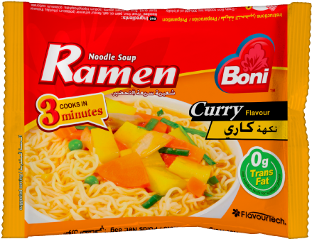 Curry Flavored Ramen Noodle Soup Package PNG image