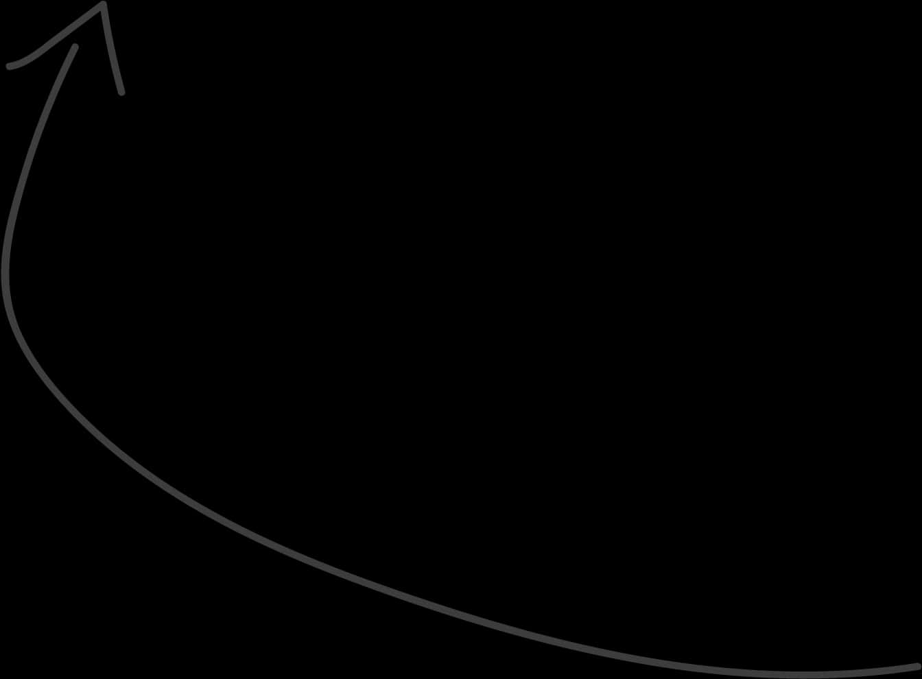 Curved Arrowon Black Background PNG image
