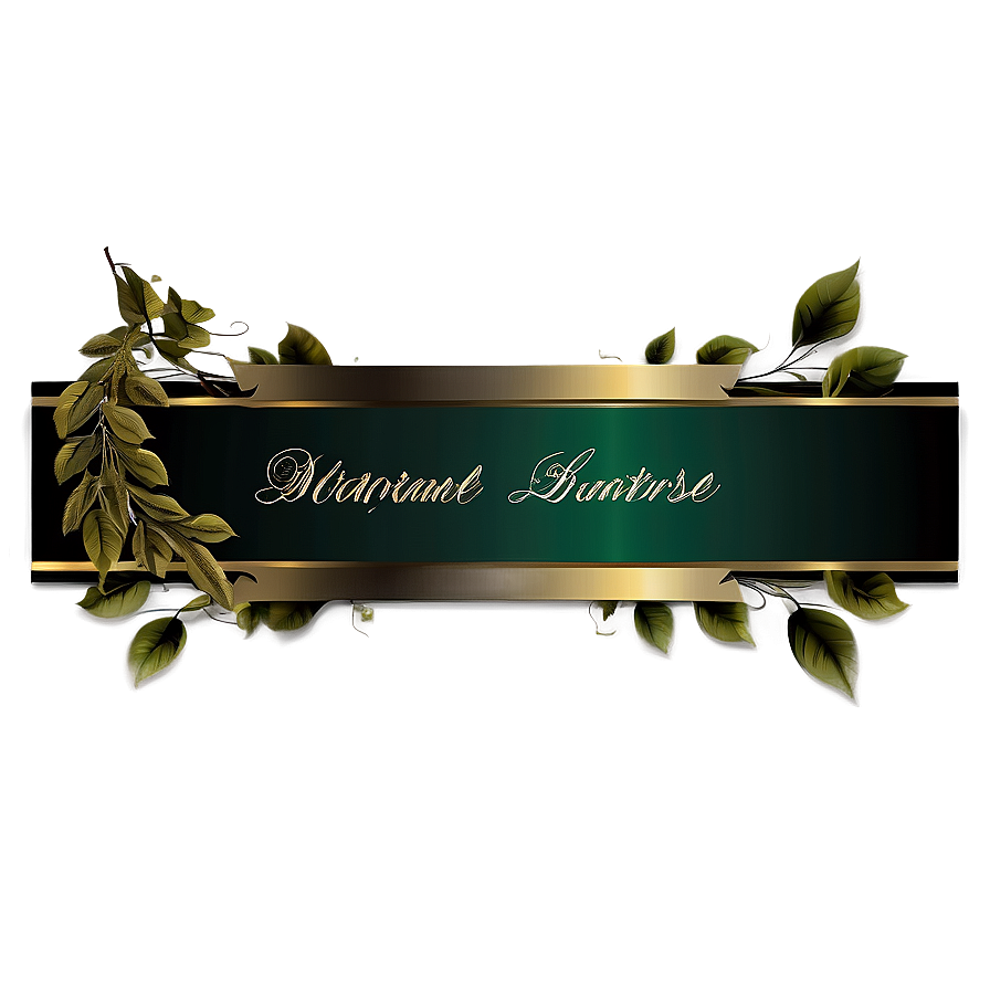 Curved Banner With Leaves Png Rgg PNG image