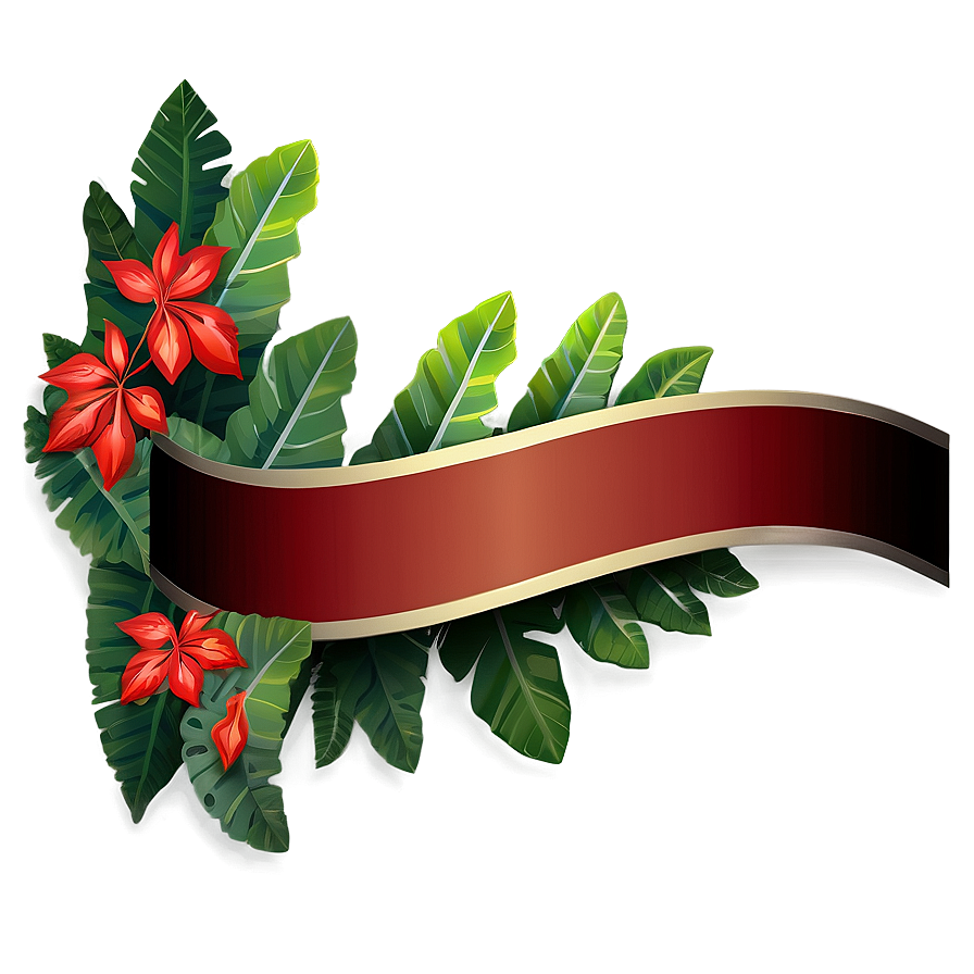 Curved Banner With Leaves Png Ukw93 PNG image