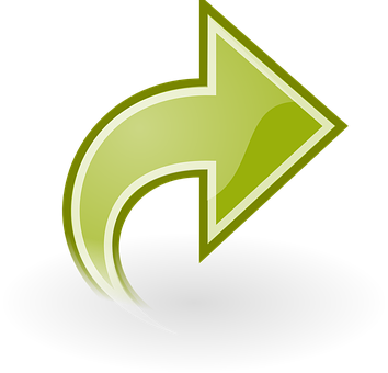 Curved Green Arrow Graphic PNG image