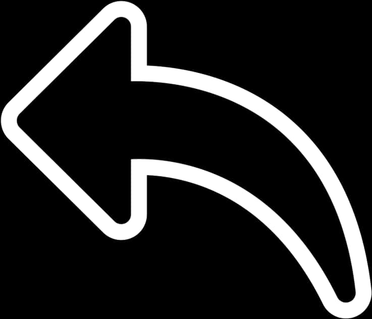 Curved Left Arrow Icon PNG image