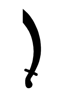 Curved Sword Silhouette PNG image