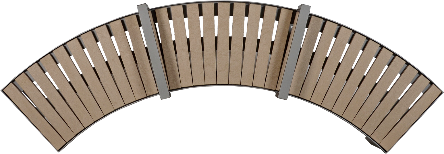 Curved Wooden Bench Design PNG image
