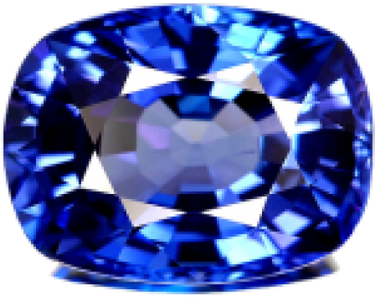 Cushion Cut Blue Sapphire Gemstone PNG image