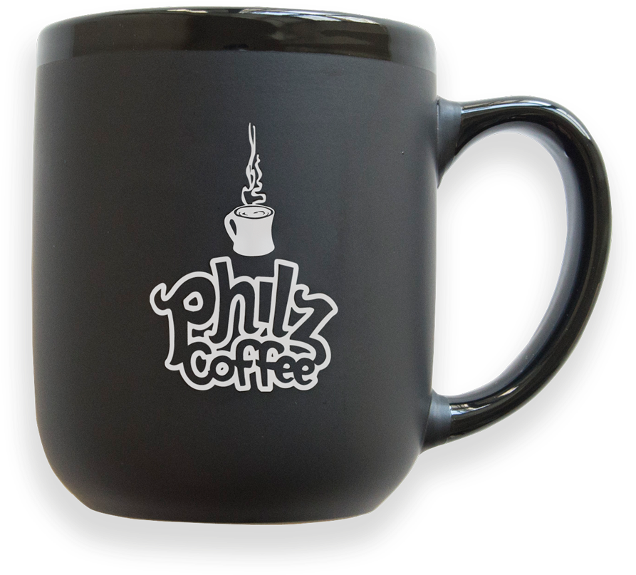 Custom Branded Black Coffee Mug PNG image