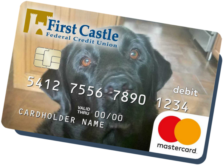 Custom Debit Cardwith Dog Design PNG image