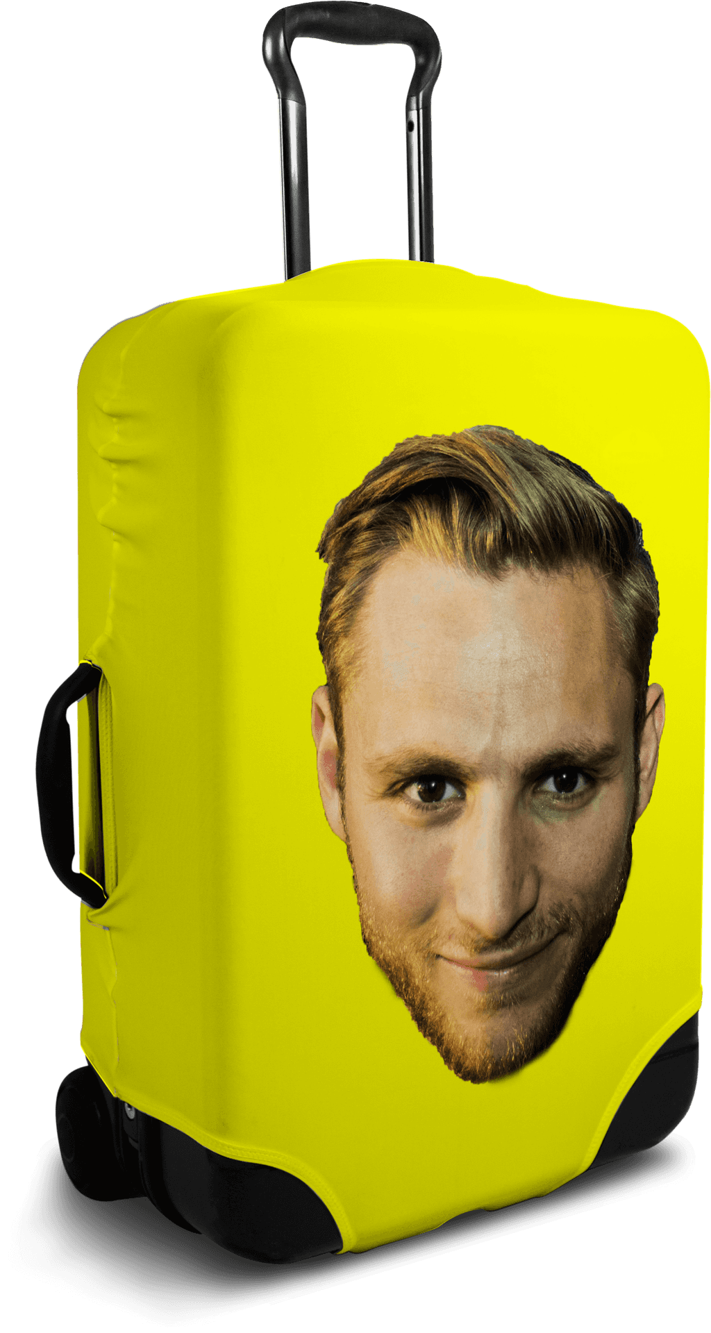 Custom Face Yellow Suitcase PNG image