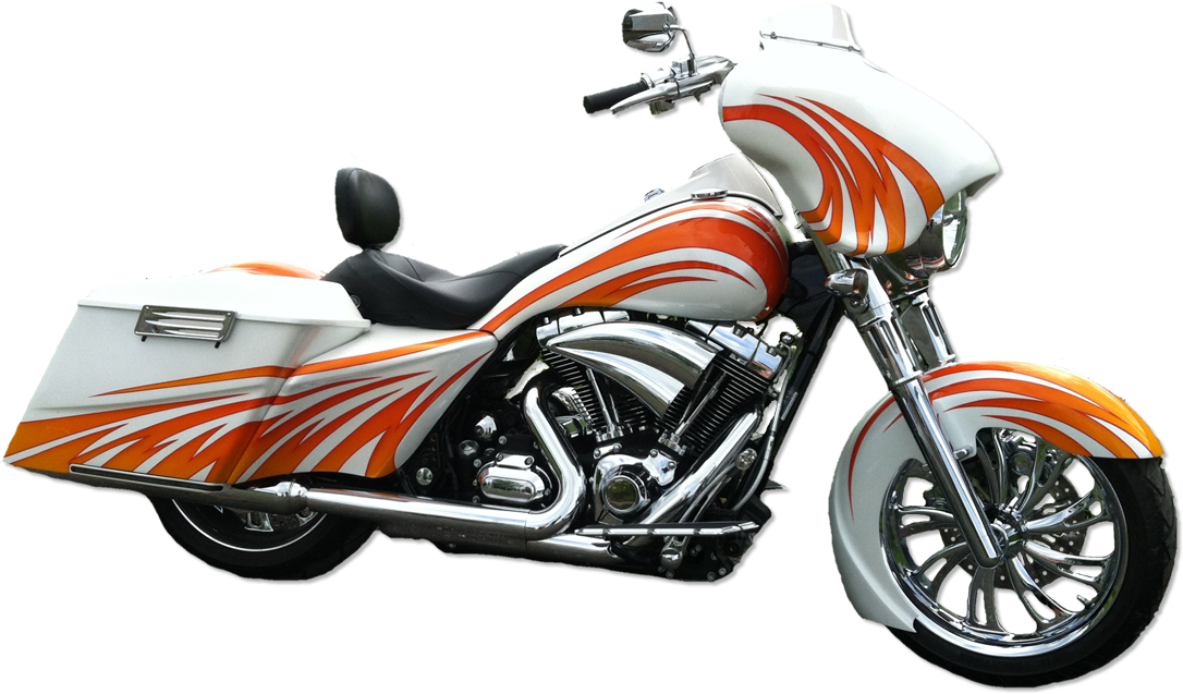 Custom Flame Paint Motorcycle PNG image