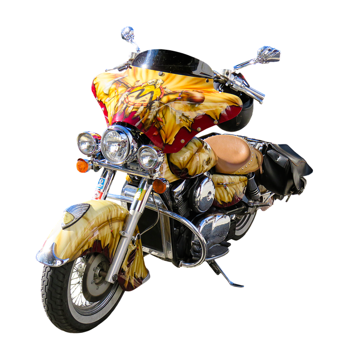 Custom Flame Paint Motorcycle PNG image