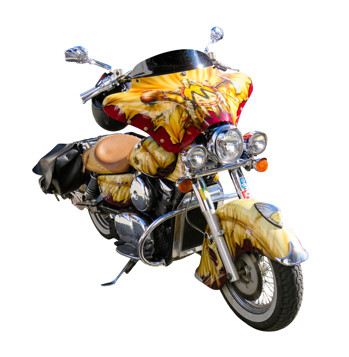 Custom Flame Paint Motorcycle PNG image