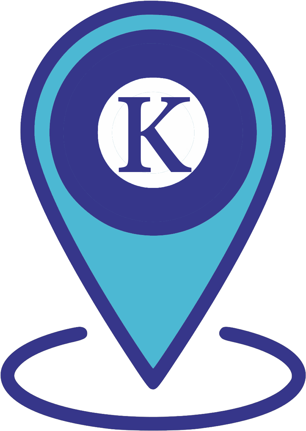 Custom Location Pinwith Letter K PNG image