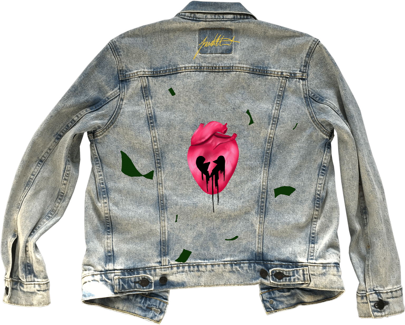 Custom Painted Denim Jacket PNG image