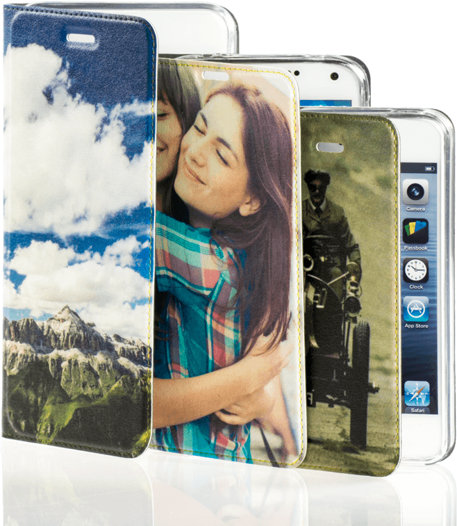 Custom Printed Smartphone Cases Display PNG image