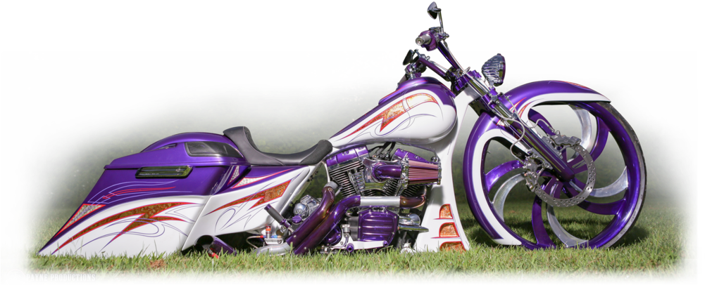 Custom Purple Motorcycle Showpiece PNG image