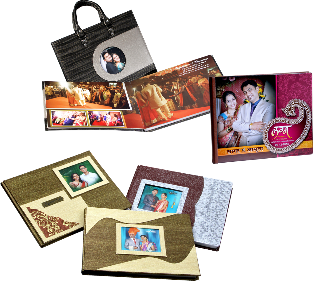 Custom Wedding Photo Albums Collection PNG image
