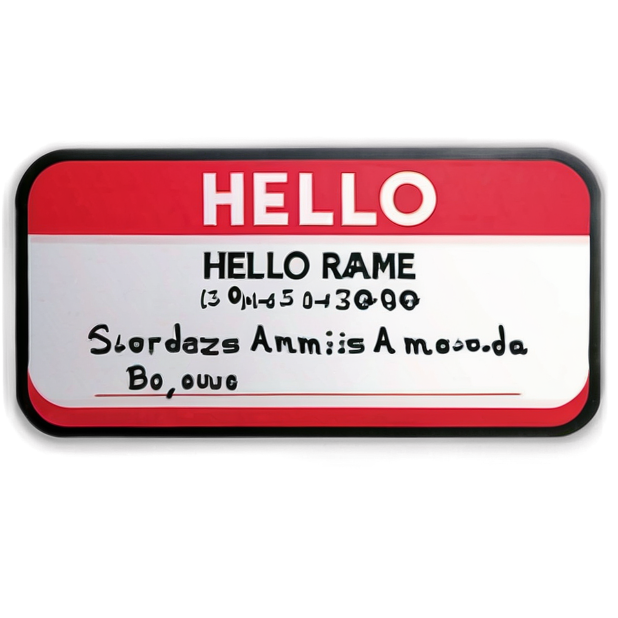 Customizable Hello My Name Is Template Png Qan60 PNG image