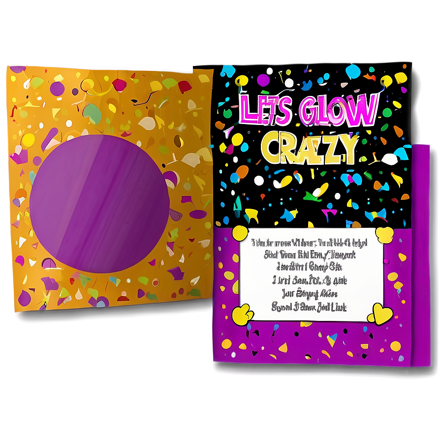 Customizable Lets Glow Crazy Invitation Png 66 PNG image