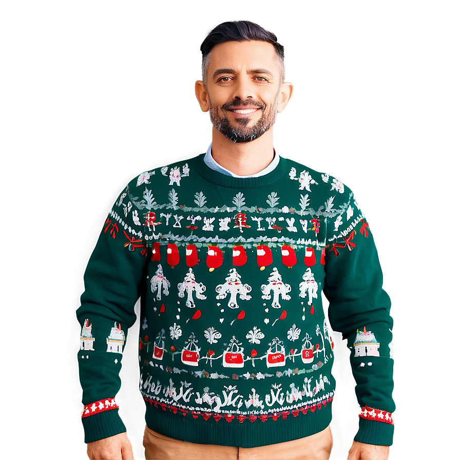 Customizable Ugly Christmas Sweater Png Qyn PNG image