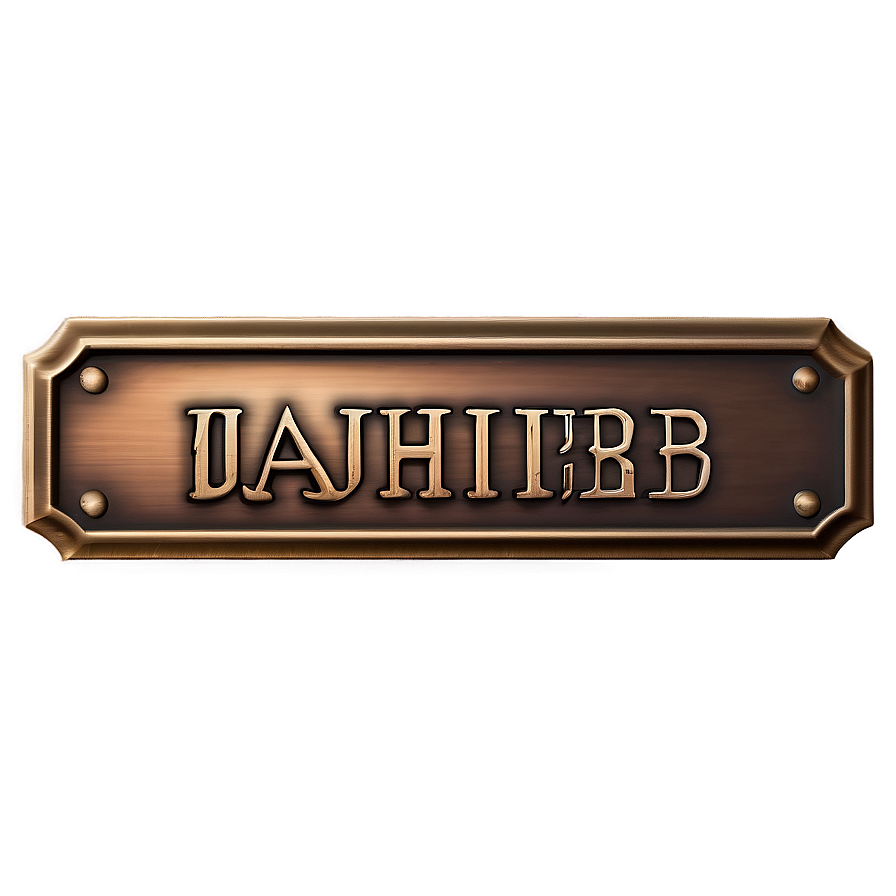 Customized Bronze Nameplate Png 93 PNG image