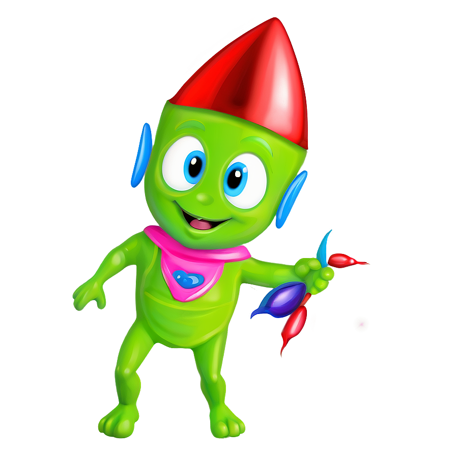 Cute Alien With Rocket Png 06292024 PNG image