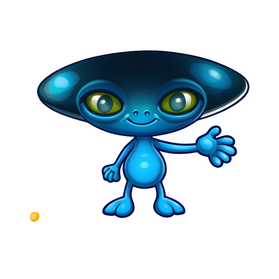 Cute Alien With Ufo Png Pio PNG image