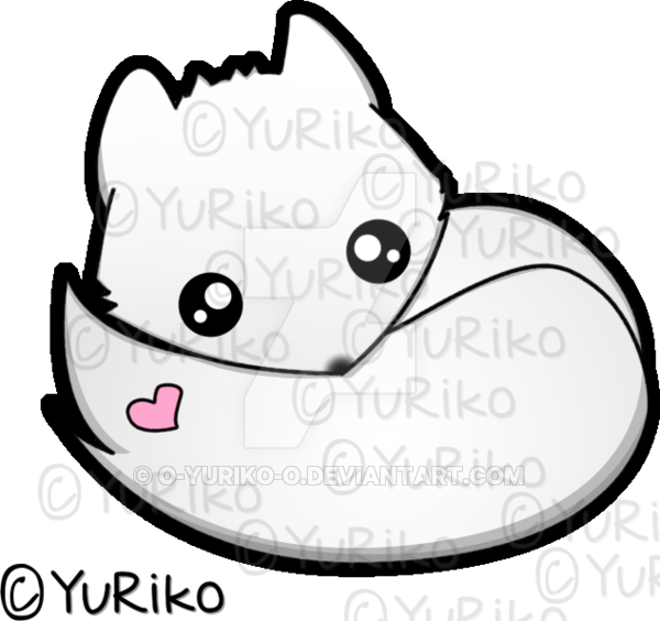 Cute_ Animated_ Arctic_ Fox PNG image