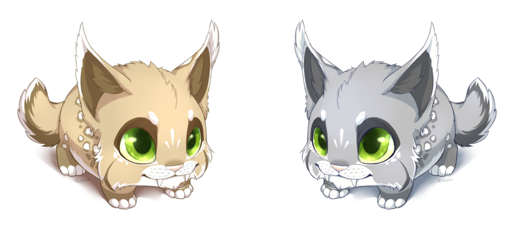 Cute_ Animated_ Lynx_ Kittens PNG image
