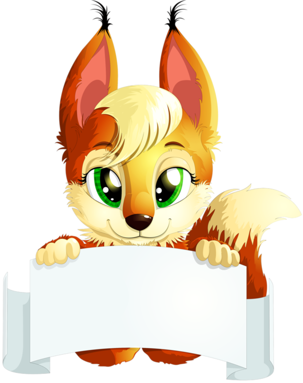 Cute_ Animated_ Squirrel_ Holding_ Sign PNG image