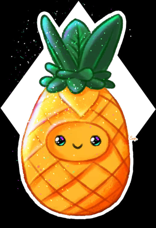 Cute Anthropomorphic Pineapple PNG image