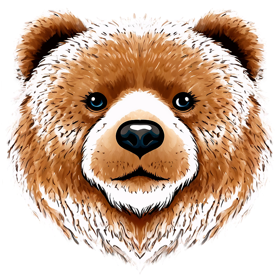 Cute Bear Face Artwork Png 81 PNG image