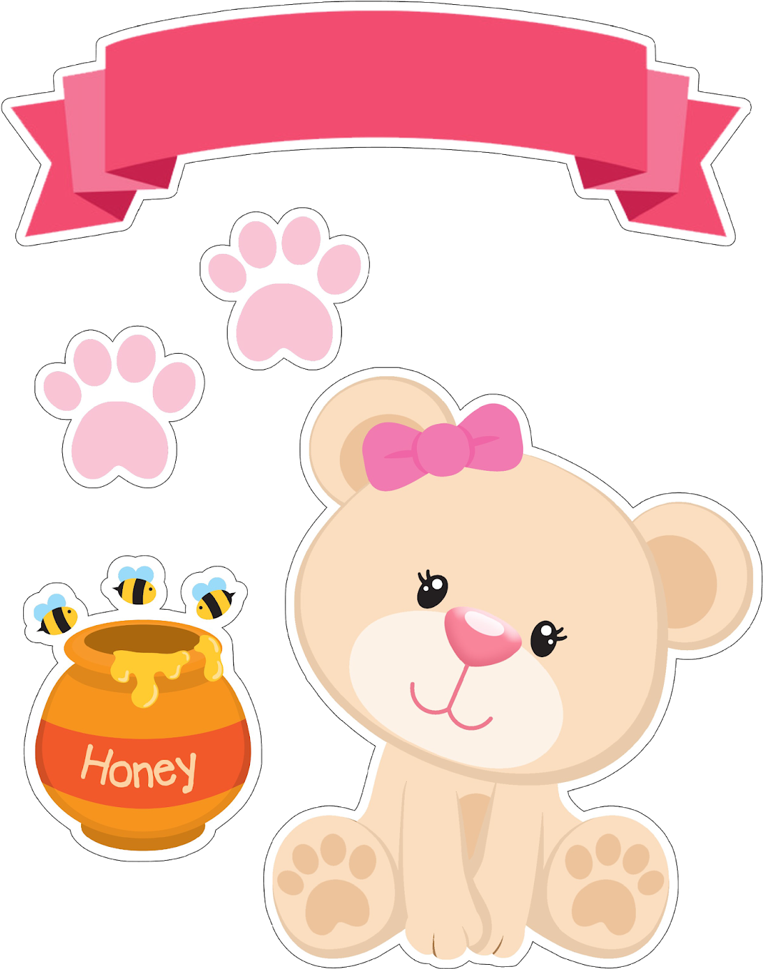 Cute Bear With Honey Pot PNG image