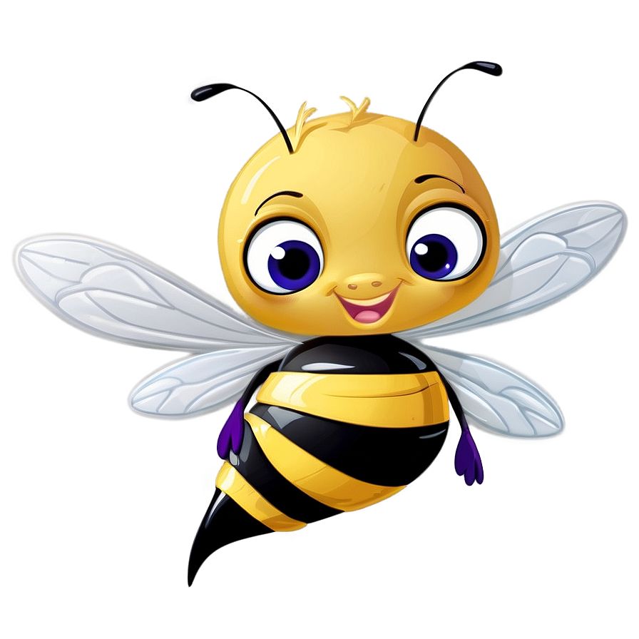 Cute Bee With Wings Png Anq33 PNG image