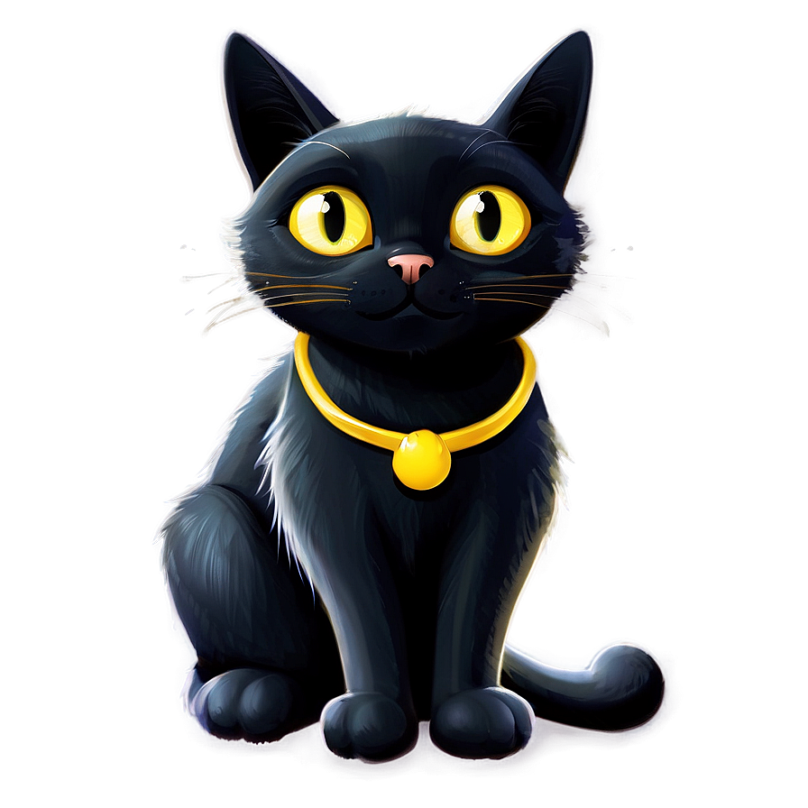 Cute Black Cat Cartoon Png 05232024 PNG image