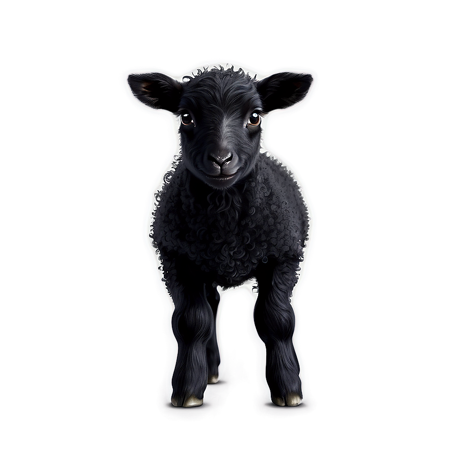 Cute Black Lamb Png 96 PNG image