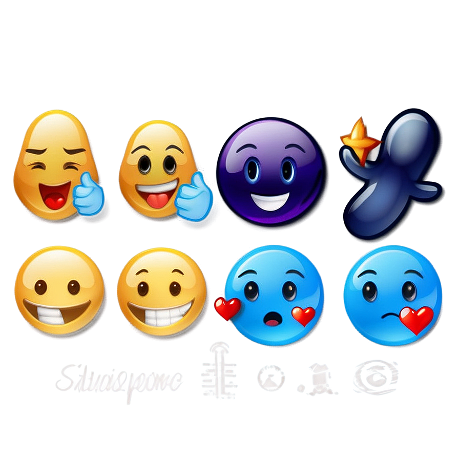 Cute Blue Emojis Png Files Urq PNG image