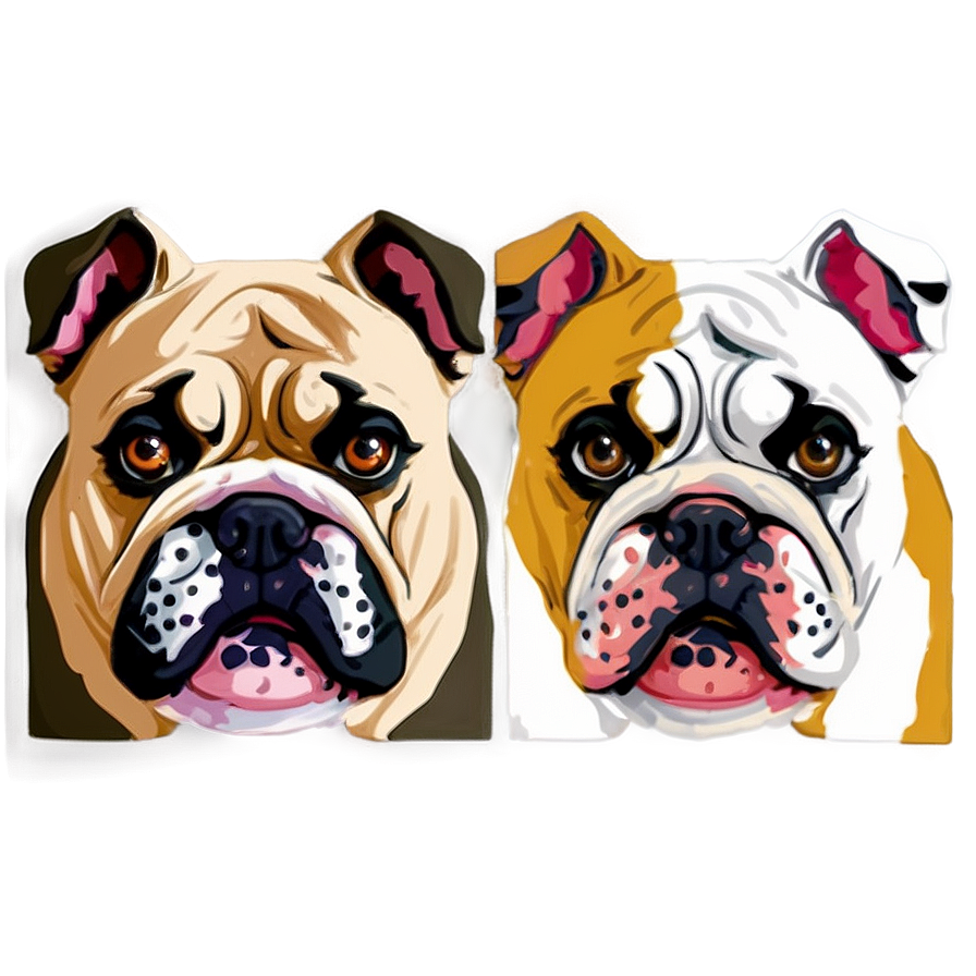 Cute Bulldog Faces Close-up Png 38 PNG image