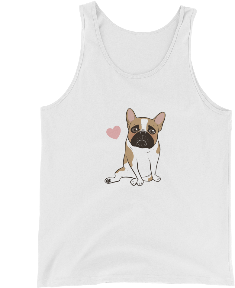 Cute Bulldog Tank Top Design PNG image