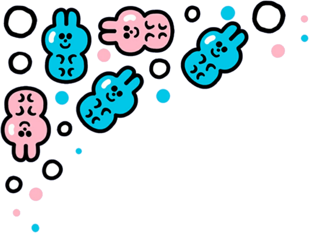 Cute Bunny Clouds Border PNG image