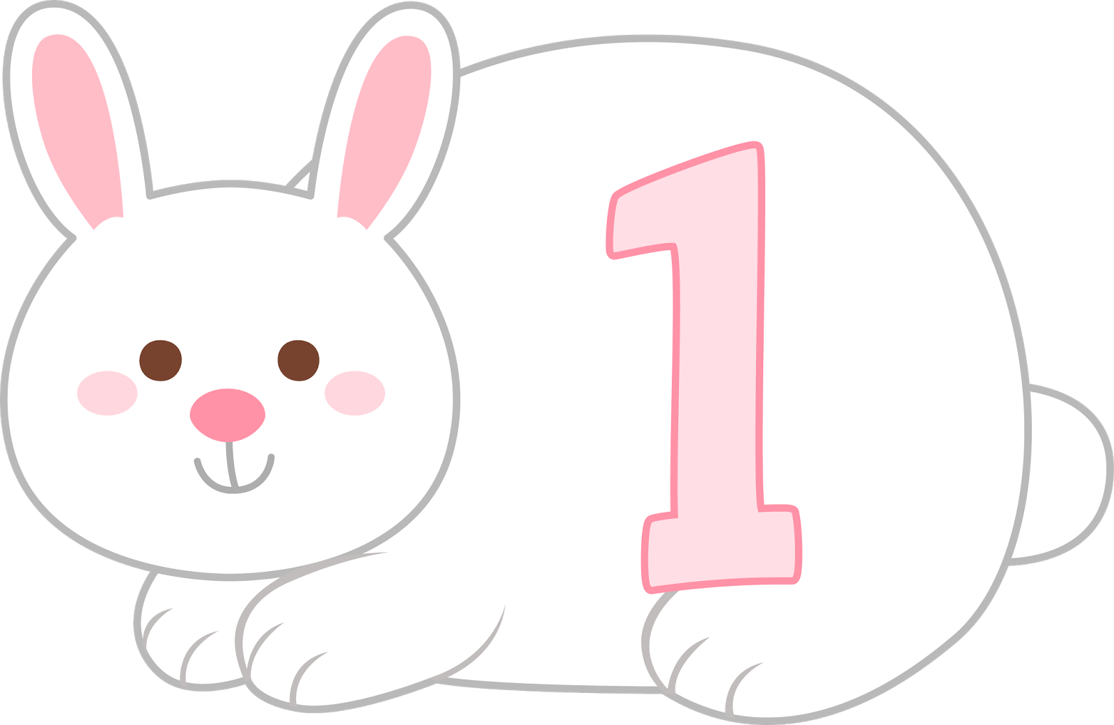 Cute Bunny Number One PNG image