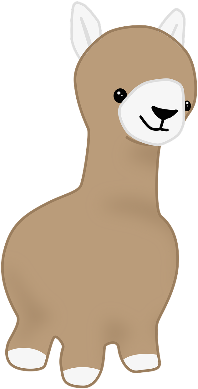 Cute Cartoon Alpaca PNG image