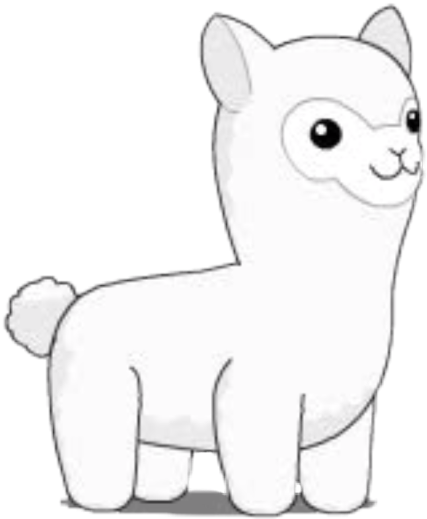 Cute Cartoon Alpaca PNG image