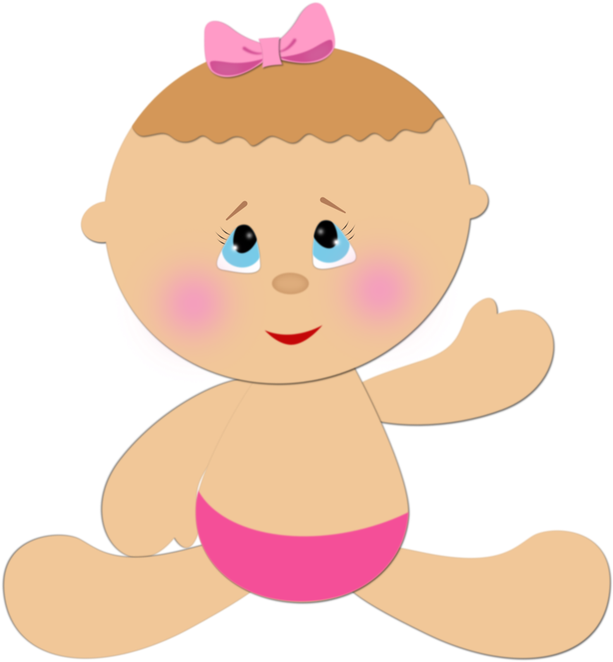 Cute Cartoon Baby Girl PNG image