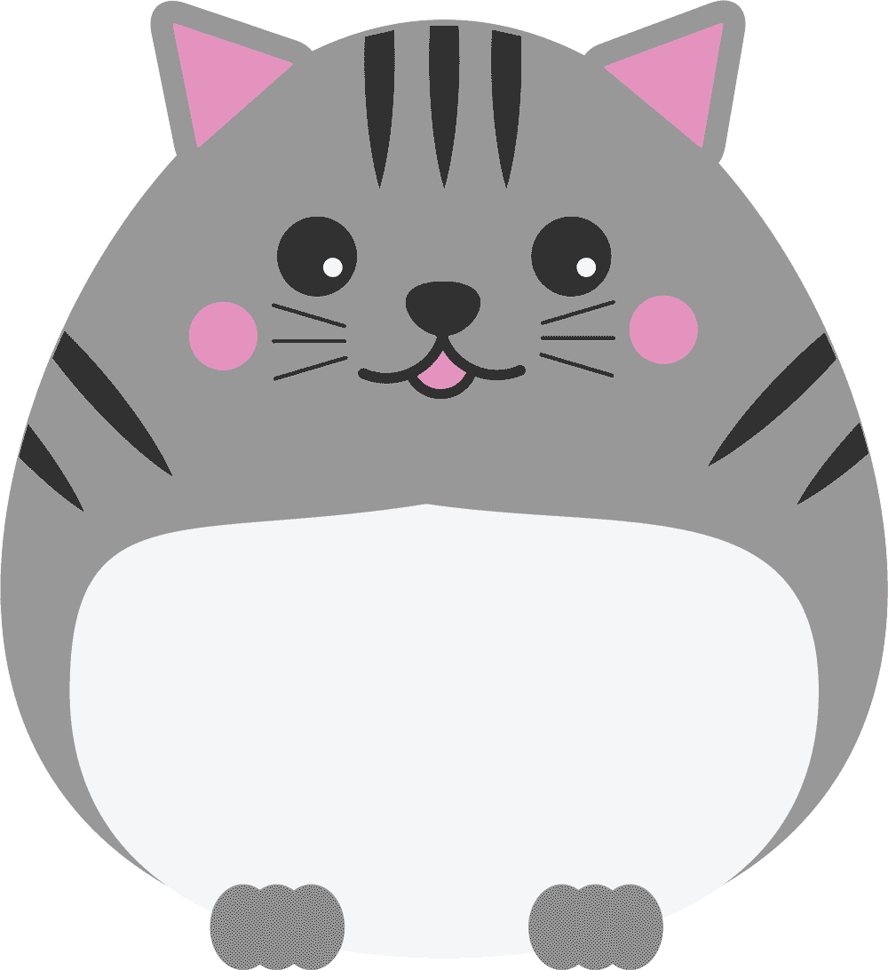 Cute Cartoon Cat Graphic PNG image