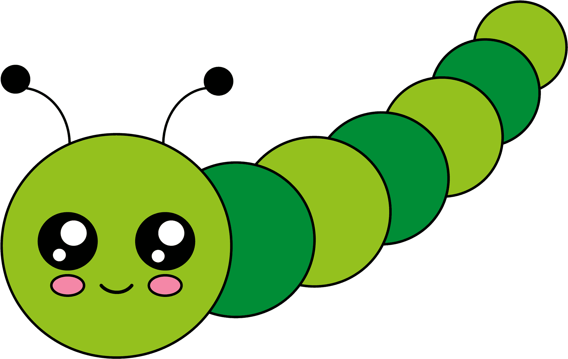 Cute Cartoon Caterpillar PNG image