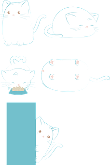 Cute Cartoon Cats Compilation PNG image