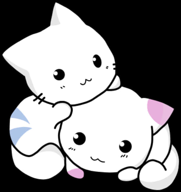 Cute Cartoon Cats Cuddling.png PNG image
