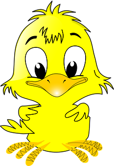 Cute Cartoon Chick Illustration PNG image