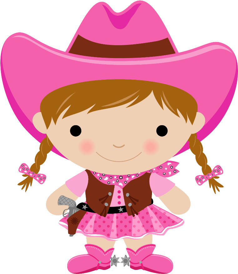 Cute Cartoon Cowgirl Vector PNG image